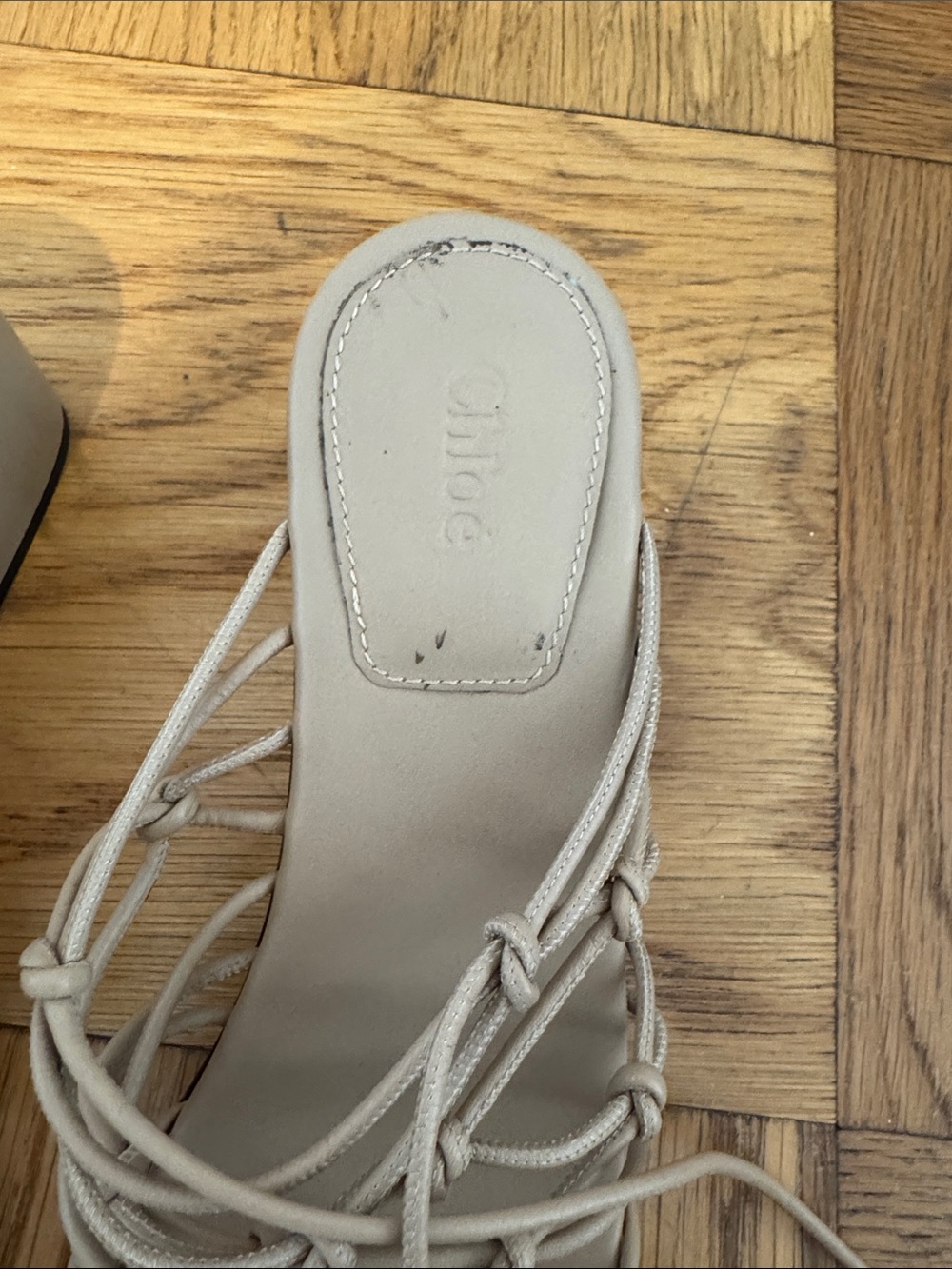 Chloé 'Jamie' Knot Wrap Sandal in Cream size 38.5 - Picture 8 of 16